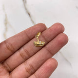 Pendant Boat 0.75gr / 1.5cm / White Zircons Yellow Gold $
