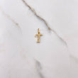 Pendant Letter T 0.65gr / 1.7cm / White Zircons Yellow Gold $