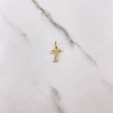 Pendant Letter T 0.65gr / 1.7cm / White Zircons Yellow Gold $