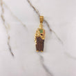 Pendant San Jose 12.4gr / 5.5cm / Green Brown Zircons Two Yellow Rose Gold &