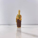 Pendant San Jose 12.4gr / 5.5cm / Green Brown Zircons Two Yellow Rose Gold &