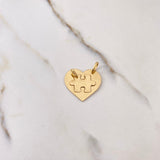 Dije Set Corazon Pareja 2.6gr / 2.5cm / Rompecabezas Liso Oro Amarillo $