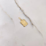 Pendant Parchment Plate 0.7gr / 2.2cm / 13mm-10mm Smooth Yellow Gold $