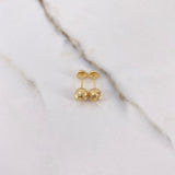 Stud Earrings Bead 0.8gr / 6mm Diamond Cut Yellow Gold &