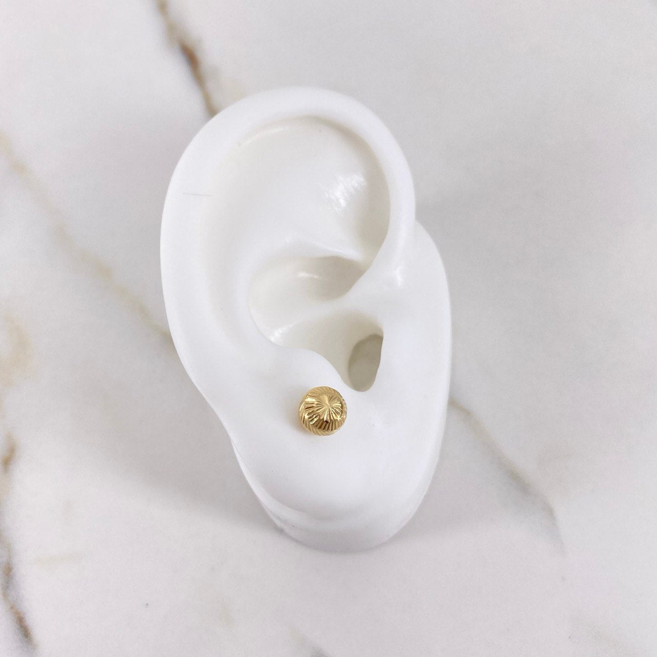 Topos Bola 0.8gr / 6mm Diamantados Oro Amarillo 18K &