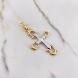 Dije Cruz 8.5gr / 5.5cm / Articulada Lisa Dos Oros Amarillo Blanco $
