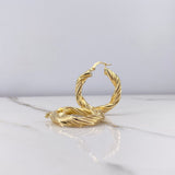 Candongas Rosa 5.25gr / 2cm / Entorchadas Oro Amarillo $