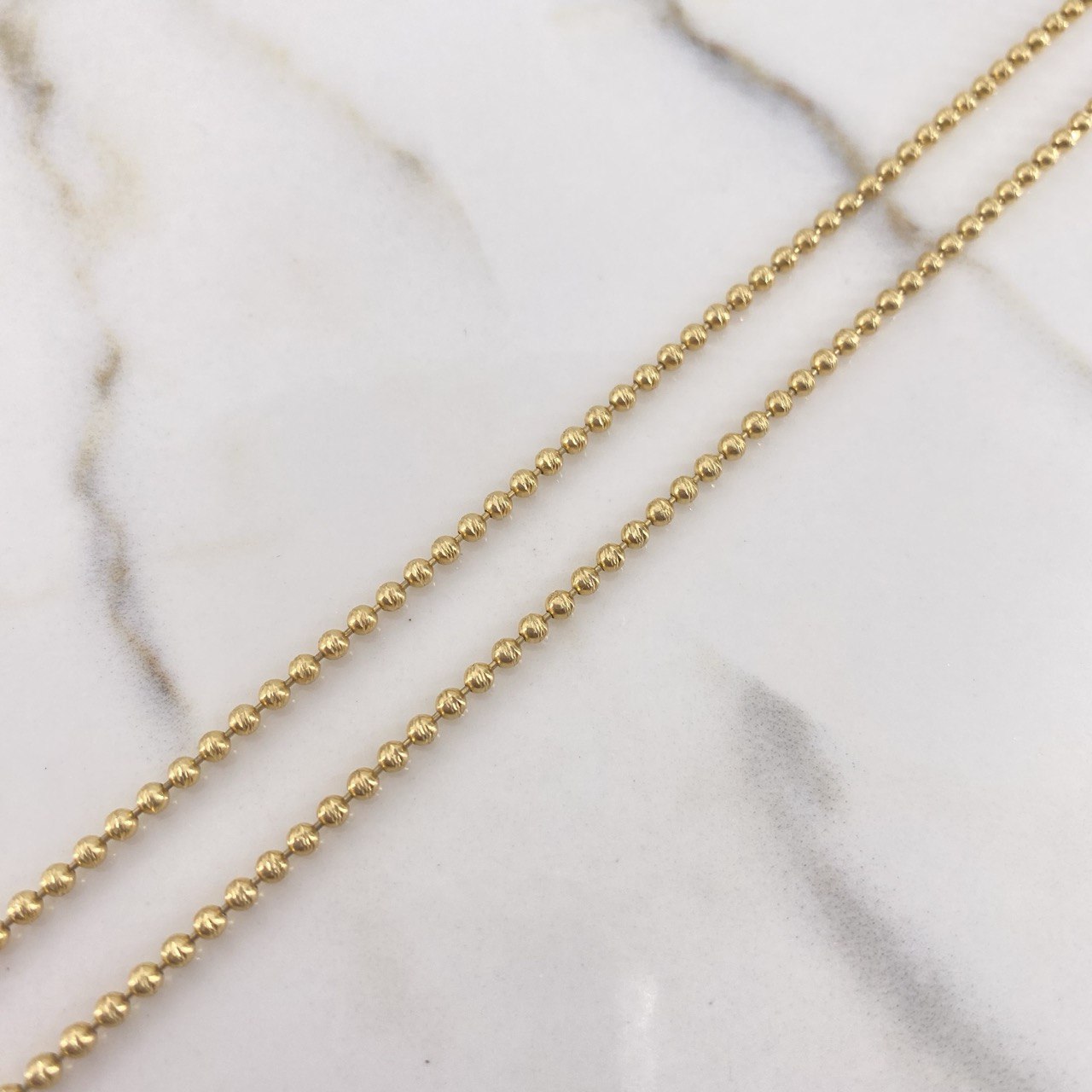 Military Chain 9.3gr / 45cm / 1.95mm Beads Diamond Cut Yellow Gold +3 $