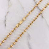 Cadena Militar 24.6gr / 55cm / 3.8mm Bolas Diamantadas Oro Amarillo +3 $