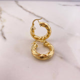 Hoop Earrings Earrings 4.95gr / 2.5cm / Twisted Yellow Gold &