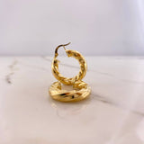 Hoop Earrings Earrings 4.95gr / 2.5cm / Twisted Yellow Gold &