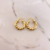 Hoop Earrings Earrings 4.95gr / 2.5cm / Twisted Yellow Gold &