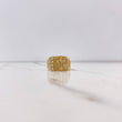 Gothic Cross Signet Ring 6.15gr / Size 11 / White Zircons Yellow Gold$