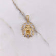 Pendant Lion 8gr / 3.8cm / Black and White Zircons Two Yellows Gold White &
