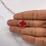 Charm Clover 3.35gr / 2.1cm / Red Ceramic Rose Gold $