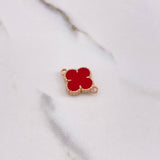 Charm Clover 3.35gr / 2.1cm / Red Ceramic Rose Gold $