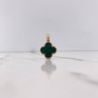 Pendant Clover  3.35gr / 2.6cm / Green Malachite Rose Gold &