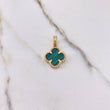 Pendant Clover 6.15gr / 3cm / Green Malachite Yellow Gold $