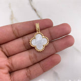 Dije Trebol 6gr / 2.7cm / Nacar Blanco Oro Amarillo &