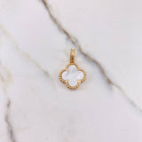 Dije Trebol 6gr / 2.7cm / Nacar Blanco Oro Amarillo &