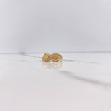 Infinity Ring 3gr / T6 3/4 / White Zircons Yellow Gold &