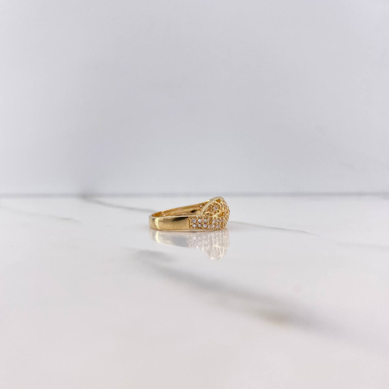 Infinity Ring 3gr / T6 3/4 / White Zircons Yellow Gold &