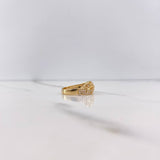 Infinity Ring 3gr / T6 3/4 / White Zircons Yellow Gold &