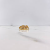 Infinity Ring 3gr / T6 3/4 / White Zircons Yellow Gold &