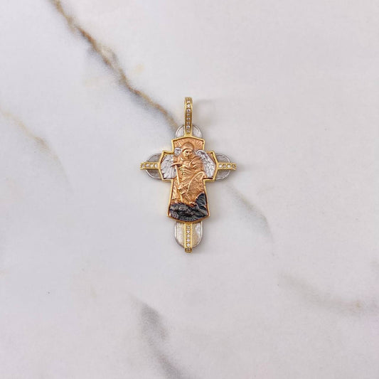 Pendant San Miguel 8.1gr / 4.3cm / White Zircons Three Golds $