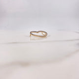 Charm Heart 1gr / 1.7cm / White Blue Zircons Yellow Gold $