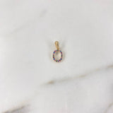 Pendant Letter O 0.65gr / 1.5cm / Colored Zircons Yellow Gold $
