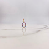 Pendant Letter O 0.65gr / 1.5cm / Colored Zircons Yellow Gold $