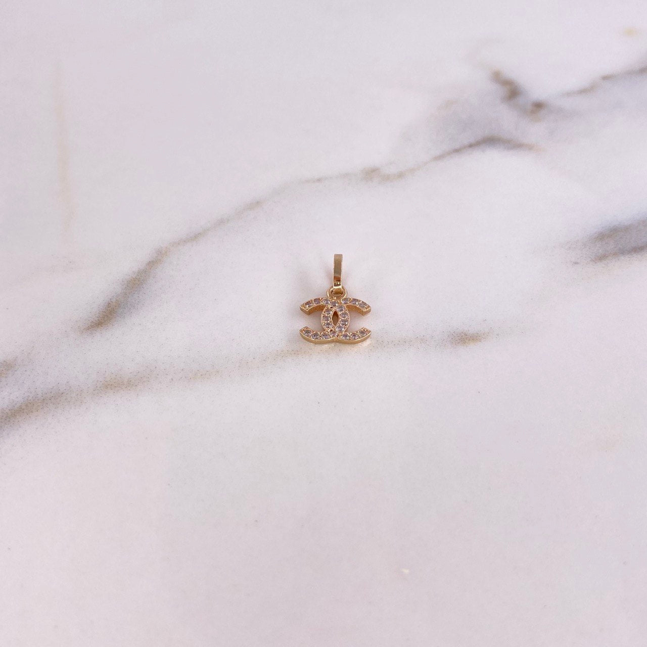 Pendant CC 0.5gr / 1.4cm / White Zirconia Yellow Gold $