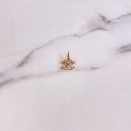 Pendant CC 0.5gr / 1.4cm / White Zirconia Yellow Gold $