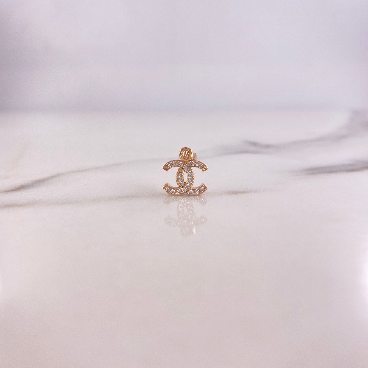 Pendant CC 0.5gr / 1.4cm / White Zirconia Rose Gold $