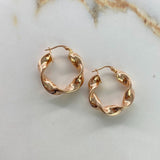 Hoop Earrings Azir Braided 5.05gr / 2.5cm / Polished Rose Gold &
