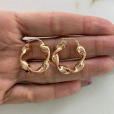 Hoop Earrings Azir Braided 5.05gr / 2.5cm / Polished Rose Gold &