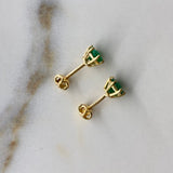 Topos Circulo 1.45gr / 1.3cm / Esmeralda 98pts Seis Garras Oro Amarillo (Joya) $