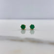 Stud Earrings Circle 1.3gr / 1.3cm / Emerald 76pts Six Claws Yellow Gold (Jewel) $