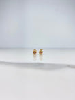 Stud Earrings Girl 1gr / Silhouette Fuchsia Zircons Yellow Gold &