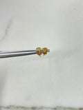 Stud Earrings Girl 1gr / Silhouette Fuchsia Zircons Yellow Gold &