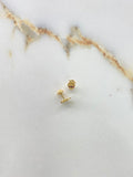 Stud Earrings Girl 1gr / Silhouette Fuchsia Zircons Yellow Gold &