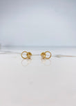 Stud Earrings Ring 0.95gr / White Zircon Yellow Gold &
