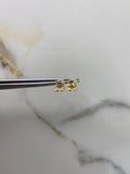 Stud Earrings Bear TS 0.65gr / White Zircon Silhouette Yellow Gold &