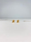 Stud Earrings Bear TS 0.65gr / White Zircon Silhouette Yellow Gold &