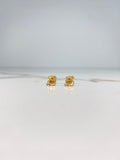 Stud Earrings Bear TS 0.65gr / White Zircon Silhouette Yellow Gold &