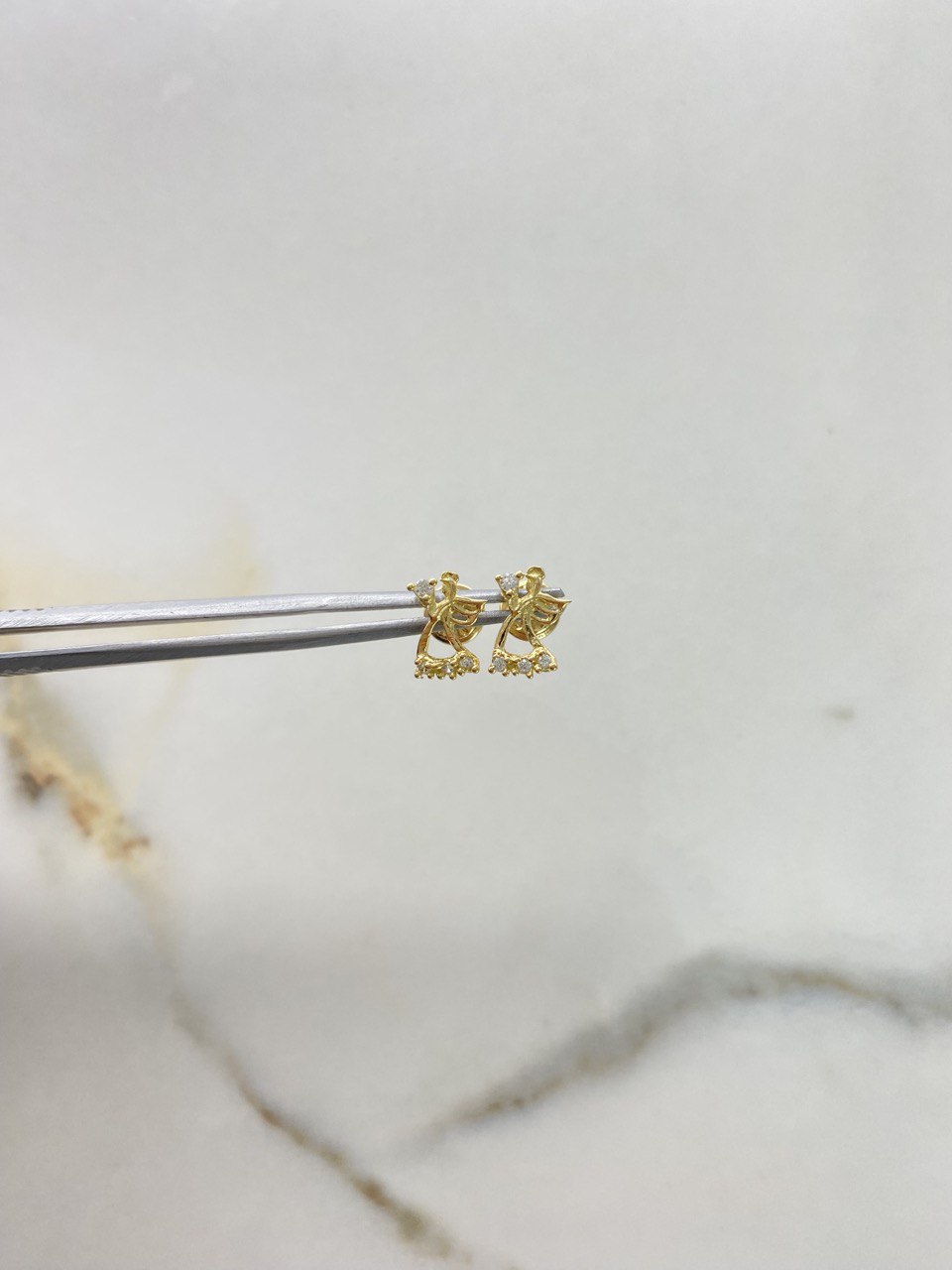 Topos Angel  0.9gr / Silueta Circones Blancos Oro Amarillo &