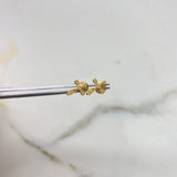 Stud Earrings Cross 0.95gr / White Zircons Yellow Gold &