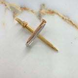 Dije Cruz Clavo 8.35gr / 6cm / Circones Blancos Tres Oros $