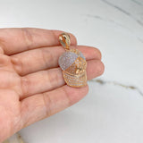 Pendant AD Cap 8.45gr / 3.5cm / White Zircons Rose Gold $